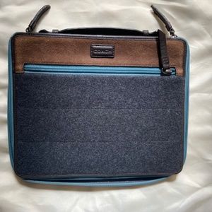 Rare EUC - Coach Nicole Wool Briefcase in Charcoal
